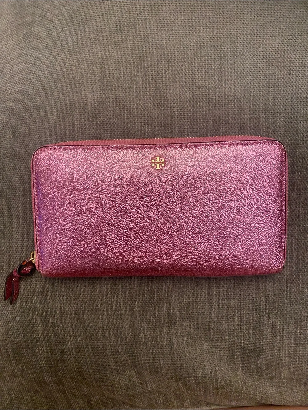 Tory Burch Metallic Rose Wallet